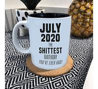 eBuyGB Funny Quarantined Lockdown Gift Present July 2020 The Shittest Birthday You've Ever Had White Black Reveal Coffee Mug, Ceramic