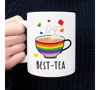eBuyGB Gay Best Friend Coffee Mug, Personalised Best-Tea Mug, Printed 350ml Ceramic Cup, Tea Design, Tea Lover Gifts, Gay Pride, LGBT, LGBTQ