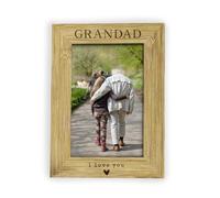 eBuyGB Grandad I Love You Gift, Wooden Photo Frame, Father’s Day Gift for Grandad, Grandparent Frame, Grandad Birthday, 4x6