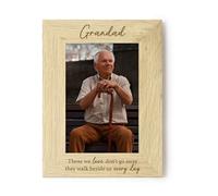 eBuyGB Grandad Memorial Photo Frame, In Loving Memory Wood Picture Frame, Engraved Remembrance Keepsake, Loved One Sympathy Gift, 4" x6, Brown