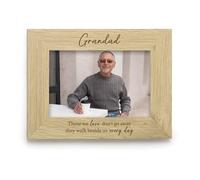 eBuyGB Grandad Memorial Photo Frame, In Loving Memory Wood Picture Frame, Engraved Remembrance Keepsake, Loved One Sympathy Gift, 4" x6