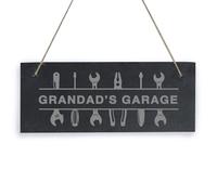eBuyGB Grandad’s Garage Sign, Grandad Father’s Day Gift, DIY Lover Gift, Hanging Slate Workshop Plaque, Car Enthusiast, Grandad Birthday Gift