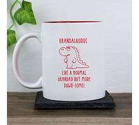 eBuyGB Grandasaurus Mug, Grandad Mug, Dinosaur Mug, Engraved Red Reveal Coffee Mug Tea Cup, Father's Day Gift for Granddad, Grandpa, Birthday Gift, Funny Present