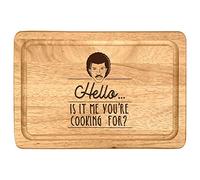 eBuyGB Hello, is It Me You're Cooking For? Chopping Board - Funny Novelty Birthday Gift for Music Fan, Engraved Cooking Kitchen Present, Wood, Brown