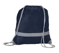 eBuyGB High Visibility Reflective Drawstring Rucksack Casual Daypack, 2.7 L (Navy)