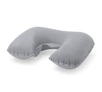eBuyGB Inflatable Neck Pillow for Travel, Blow Up Compact Portable Head & Neck Support Cushion - Airplane, Car, Train (Grey)