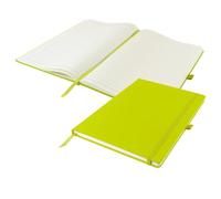 eBuyGB Lime Green A4 Hardback Lined Notebook with Elastic & Ribbon, Soft Touch Journal Diary Planner, Office Stationery Gift for Work, Travel, New Job