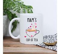 eBuyGB Mam's Cup of Tea Mug, 350ml Printed Coffee Mug, Mother's Day, Birthday Gifts for Mam