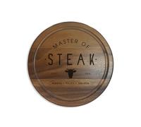 eBuyGB Master of Steak Cutting Board, Engraved Acacia Wood BBQ Board, Grill Master Gift for Him, 25cm
