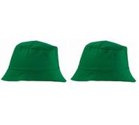 eBuyGB Men's Bucket Hat, Green, Green UK (Pack of 2)