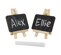 eBuyGB Mini Easel Chalk/Black Board, Wood, Black, Pack of 2