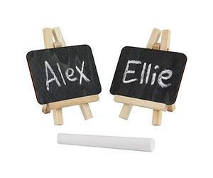 eBuyGB Mini Easel Chalk/Black Board, Wood, Black, Pack of 8
