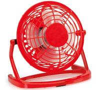 eBuyGB Mini USB Desk Fan, Small Quiet Personal Cooler, USB Powered Portable Table Fan (Red)
