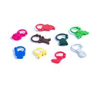 eBuyGB Mixed 9 Piece Xmas Themed Silicone Wine Glass Tags Drink Identifier Marker Ring Charms - Party Favour Decoration