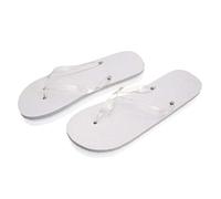 eBuyGB Mixed Size Bulk White Wedding Flip Flops - Summer Foam Sandal - 30 Pack (20M & 10L)