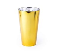 eBuyGB Modern Highball Drinking Metallic Silver Cup Water Juice Wine Glass Party Tumbler, 480ml, Gold