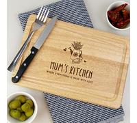 eBuyGB Mum's Kitchen Chopping Board, Cooking Gifts for Her, Birthday, Mother's Day Gift for Mum, Engraved Wood Cutting Board, Brown