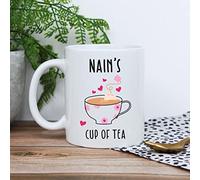 eBuyGB Nain's Cup of Tea Mug, 350ml Printed Coffee Mug, Mother's Day, Birthday Gifts for Nain
