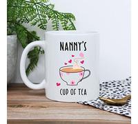 eBuyGB Nanny's Cup of Tea Mug, 350ml Printed Coffee Mug, Mother's Day, Birthday Gifts for Nanny