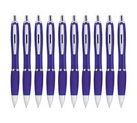 eBuyGB Pack of 10 Ballpoint Pens Blue Ink Retractable Push Button Pen, Blue