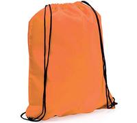 eBuyGB Pack of 10 Children's Nylon Drawstring Rucksack Bags, Orange