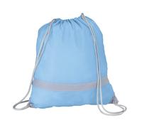 eBuyGB Pack of 10 High Visibility Reflective Drawstring Rucksack Casual Daypack, 2.7 L (Light Blue)