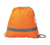eBuyGB Pack of 10 High Visibility Reflective Drawstring Rucksack Casual Daypack, 2.7 L (Orange)