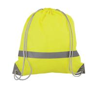 eBuyGB Pack of 10 High Visibility Reflective Drawstring Rucksack Casual Daypack, 2.7 L (Yellow)