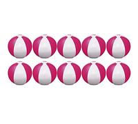 eBuyGB Pack of 10 Inflatable Colour Ball - Beach Pool Game, Pink, 22 cm/9"