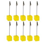 eBuyGB Pack of 10 Wedding Name Table Setting Marker Place Card Holder, Transparent Yellow