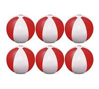eBuyGB Pack of 12 Inflatable Colour Ball - Beach Pool Game, Red, 22 cm/9"