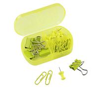 eBuyGB Pack of 12 Stationery Accessory Set, Transparent Lime Green