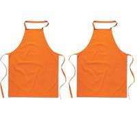 eBuyGB Pack of 2 Catering Cooking Plain Chef's Unisex Kitchen Apron, Cotton, Orange