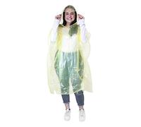 eBuyGB Pack of 2 Emergency Waterproof Rain Poncho - Outdoor Pacamac (Transparent Yellow)