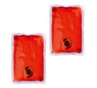 Pack 2 Instant Heating GEL HAND WARMERS - Reusable Heat Packs Pads Handwarmers (Red)