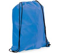 eBuyGB Pack of 5 Children's Nylon Drawstring Rucksack Bags, Light Blue