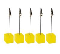 eBuyGB Pack of 5 Wedding Name Table Setting Marker Place Card Holder (Transparent Yellow)