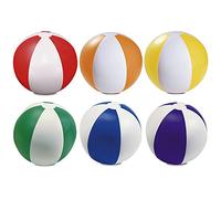 eBuyGB Pack of 6 Inflatable Colour Beach Ball Pool Game, Mixed Colours, 22cm / 9"