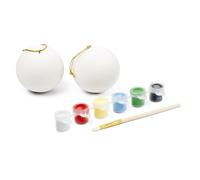 eBuyGB Paint Your Own Kit Ceramic Christmas Tree Decoration, Ceramic, Bauble