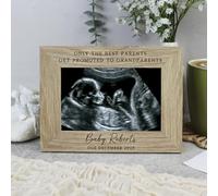 eBuyGB Personalised Baby Scan Photograph Frame, Promoted To Grandparents, Pregnancy Announcement Photo Gift for Grandparents, Baby Scan Reveal Gift