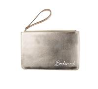 eBuyGB Personalised Bride Bridesmaid Clutch Bag, PU Leather, Bridal Party Gift, Maid of Honour Present, Bridesmaids Proposal Gifts, Wedding Accessory (Rose Gold)