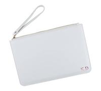 eBuyGB Personalised Bride Clutch Bag, PU Leather Monogram Initial Pouch, Bridal Party Gift, Maid of Honour Present, Bridesmaids Proposal Gifts, Wedding Accessory (White)