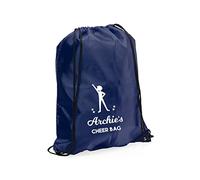 eBuyGB Personalised Cheerleading Bag, Kids Reusable Nylon Dance Shoes Drawstring Bag for Girls & Boy - 19 Poses to Choose From (Navy)
