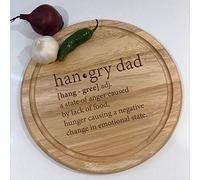 eBuyGB Personalised Cheeseboard Wooden Hangry Dad Dictionary Definition Rectangle Chopping Board, Wood