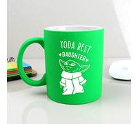 eBuyGB Personalised Coffee Mug, Neon Green Baby Yoda Mug, 310ml Star Wars Themed Tea Cup, Funny Gifts for Daughter from Mum & Dad (Yoda Best Daughter)