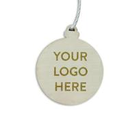eBuyGB Personalised Company Logo Baubles, Bulk Xmas Gift for Employees, Custom Business Logo, Bauble School or Corporate (Pack of 20)
