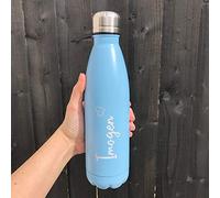 eBuyGB Personalised Double Wall Reusable 500ml Insulated Vacuum Flask Stainless Steel Water Bottle - 12 Hours Hot & 24 Hours Cold (Sky Blue)