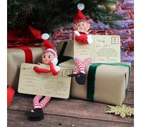 eBuyGB Personalised Elf Arrival Postcard, I’m Back Announcement, Elf Message, Wooden Christmas Elf Mail, Postcard from Santa, Elf Arrival Letter