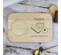 eBuyGB Personalised Engraved Taid's Coffee and Biscuit Serving Board. Gift for Grandpa, Papa, Grandad
