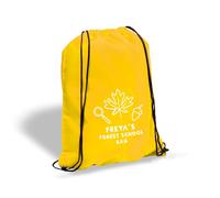 eBuyGB Personalised Forest School Bag, Custom Kids Drawstring Rucksack, PE Kit Bag with Name, Children’s Outdoor Activity Club Backpack (Yellow)